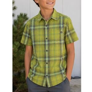 Marmot Big Kid Plaid Button Up Shirt Green Plaid XL Outdoor Gorpcore Quick Dry
